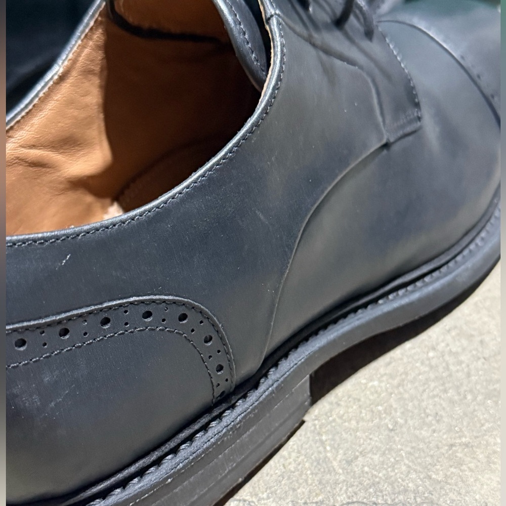 Bostonian Cap-Toe Leather Shoes Vibram Goodyear Welt Soles Men’s Black 12M 15351 - Picture 9 of 14